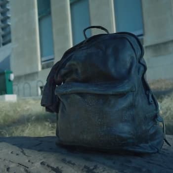 backpack on ground