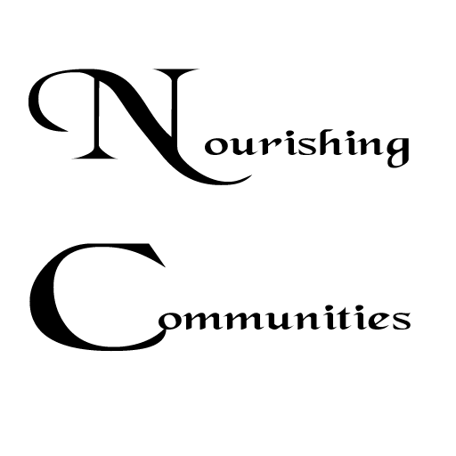 nourishing communities written in a black font
