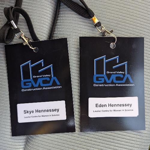 two name badges
