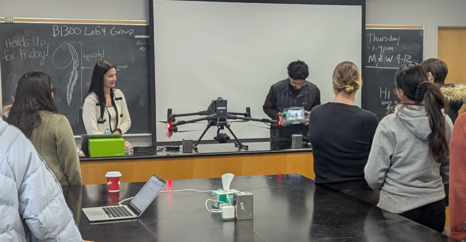UAV and controller being demonstrated