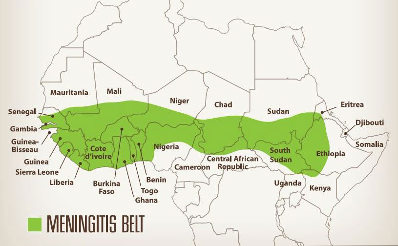 Map of Africa's meningitis belt