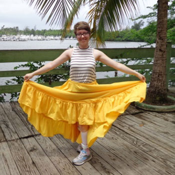 Grace Jansen in traditional performance skirt