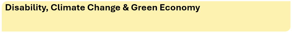 Disability, Climate Change and Green Economy Research Stream section